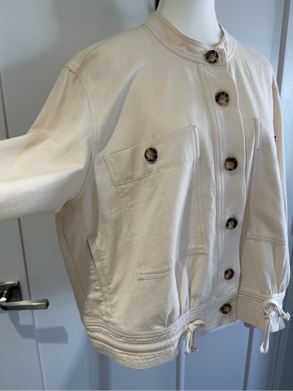 Rails Cream Utility Jacket with Drawstring Hem - Picture 3 of 10